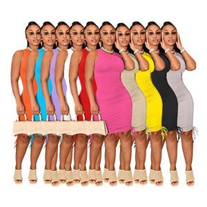 Drawstring side dress